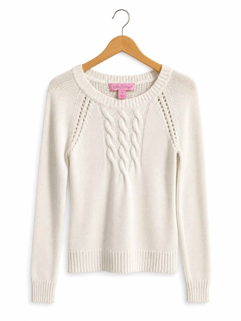 Lilly Pulitzer‎ Seana Resort Cable Knit Sweater White Small